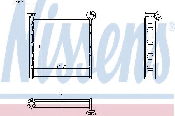 73980 Schimbator caldura, incalzire habitaclu NISSENS 