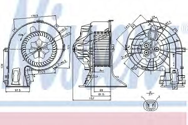 87049 Ventilator, habitaclu NISSENS 