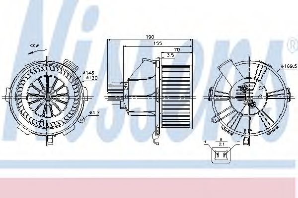 87085 Ventilator, habitaclu NISSENS 