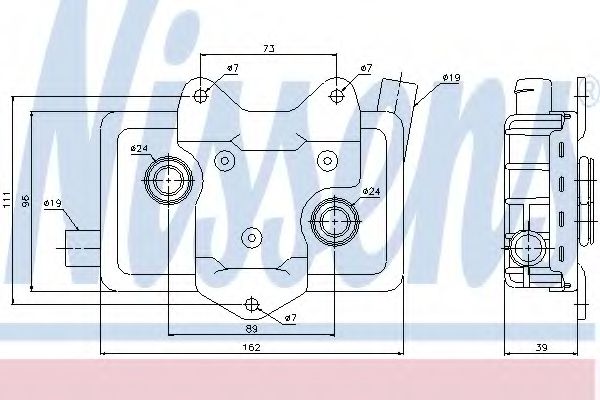 90618 Radiator ulei, ulei motor NISSENS 