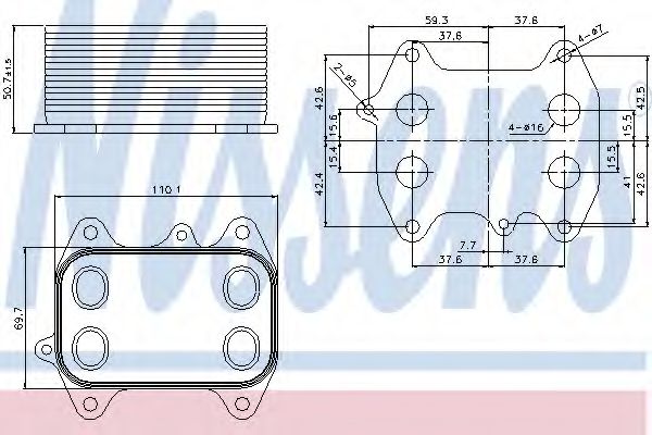 90681 Radiator ulei, ulei motor NISSENS 