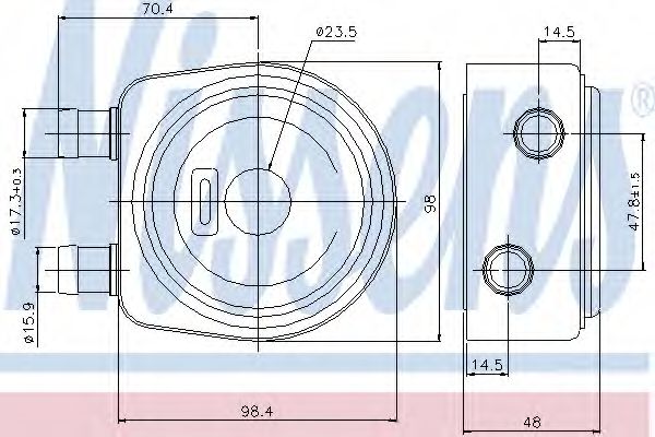90697 Radiator ulei, ulei motor NISSENS 