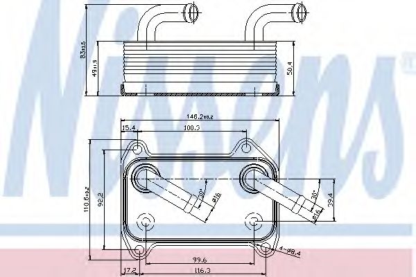 90707 Radiator ulei, ulei motor NISSENS 