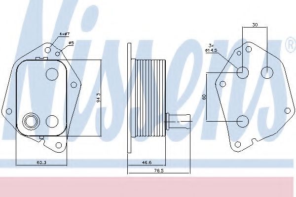 90721 Radiator ulei, ulei motor NISSENS 