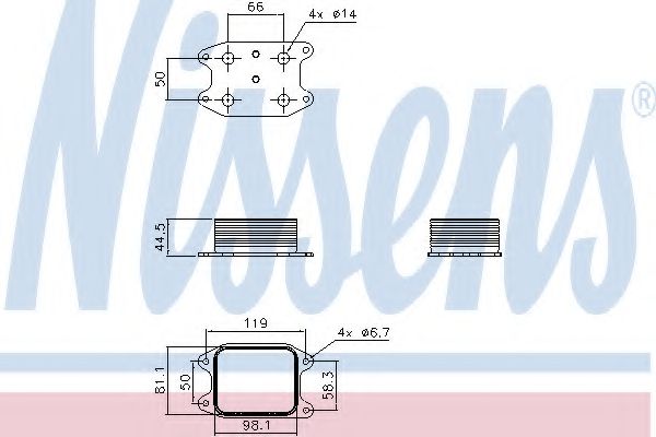 90810 Radiator ulei, ulei motor NISSENS 