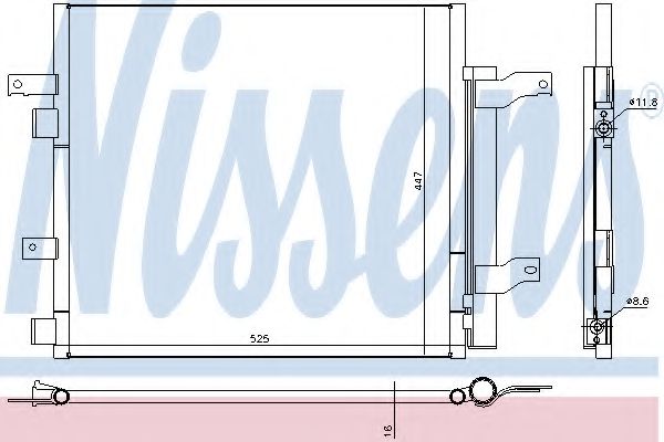 940536 Condensator, climatizare NISSENS 