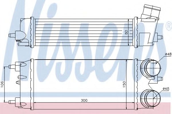 96553 Intercooler, compresor NISSENS 