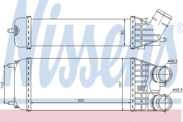 96594 Intercooler, compresor NISSENS 