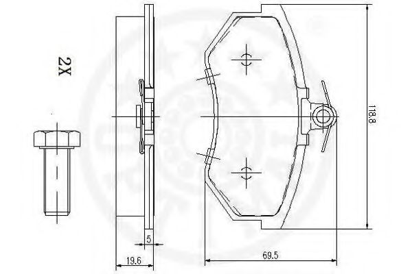 set placute frana,frana disc 2