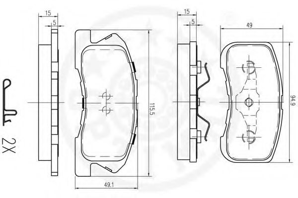 set placute frana,frana disc 2