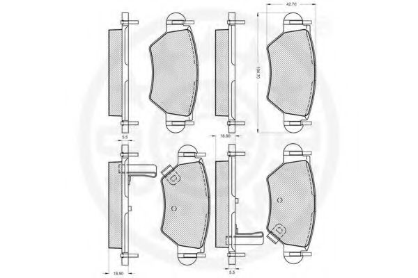 set placute frana,frana disc 3
