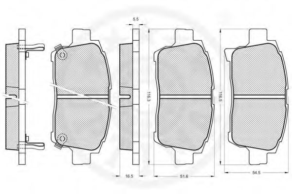 set placute frana,frana disc 2