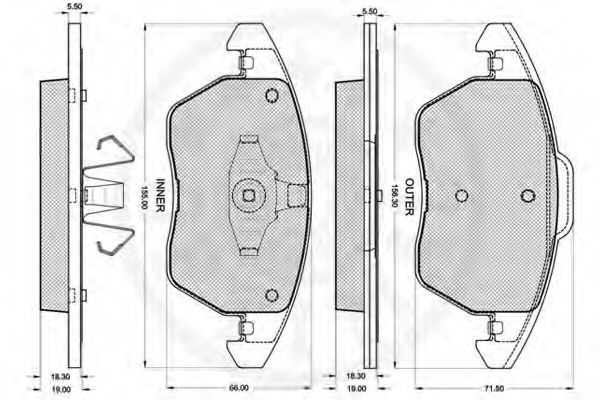set placute frana,frana disc 2
