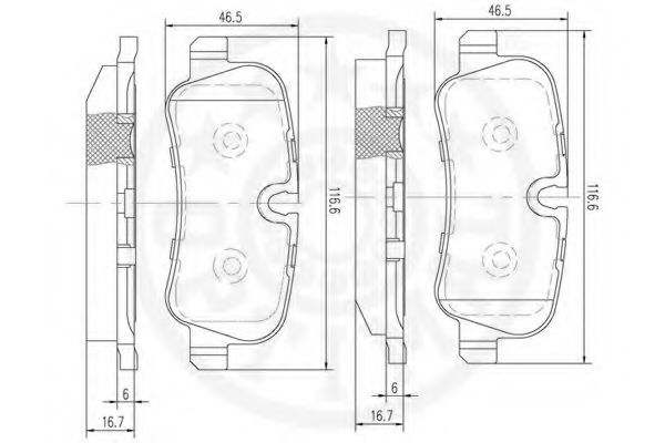 set placute frana,frana disc 2