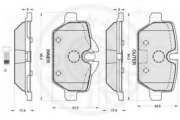 set placute frana,frana disc 3
