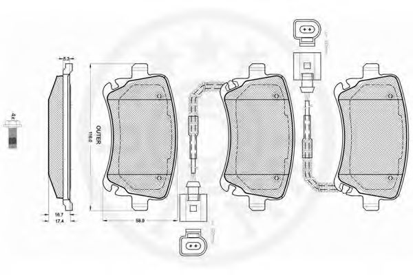 set placute frana,frana disc 2