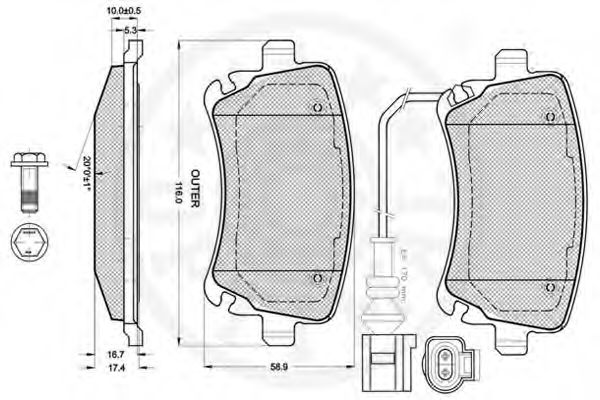 set placute frana,frana disc 3