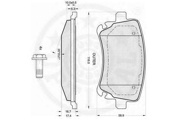 set placute frana,frana disc 3