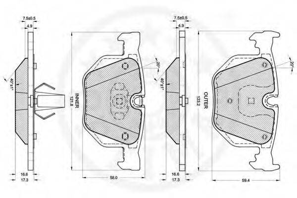 set placute frana,frana disc 2
