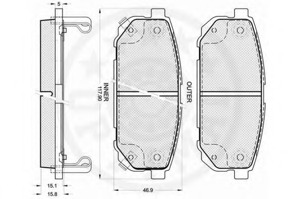 set placute frana,frana disc 2