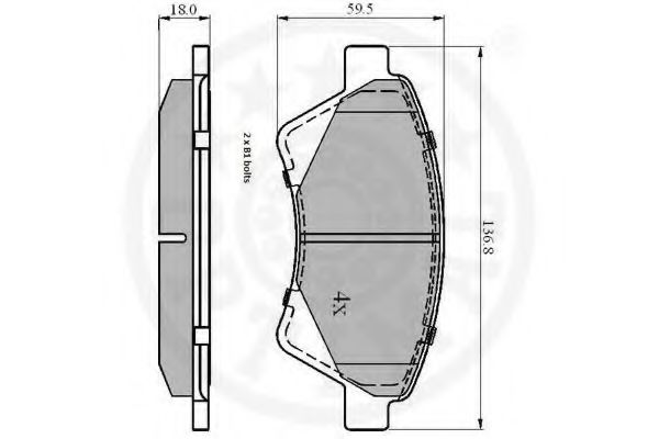 set placute frana,frana disc 2