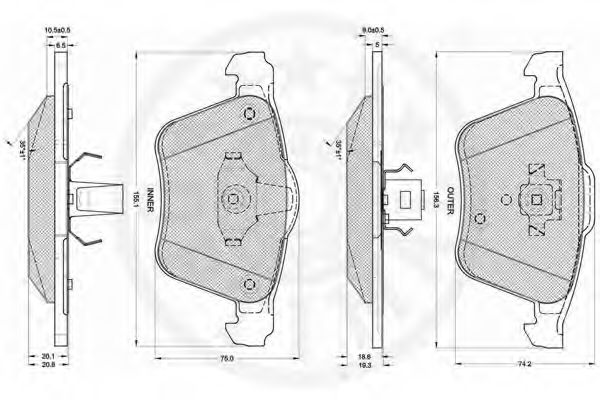 set placute frana,frana disc 2