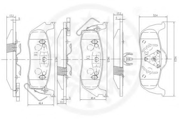 set placute frana,frana disc 2