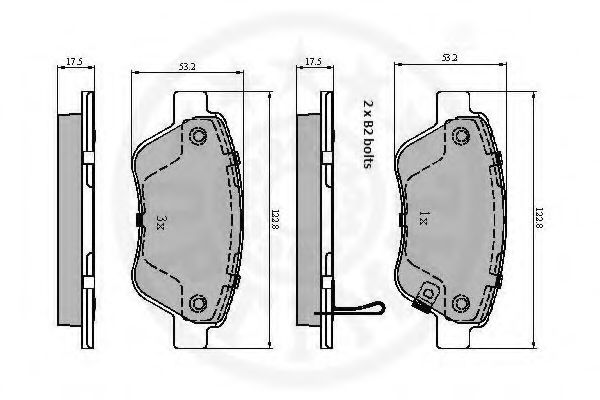 set placute frana,frana disc 3