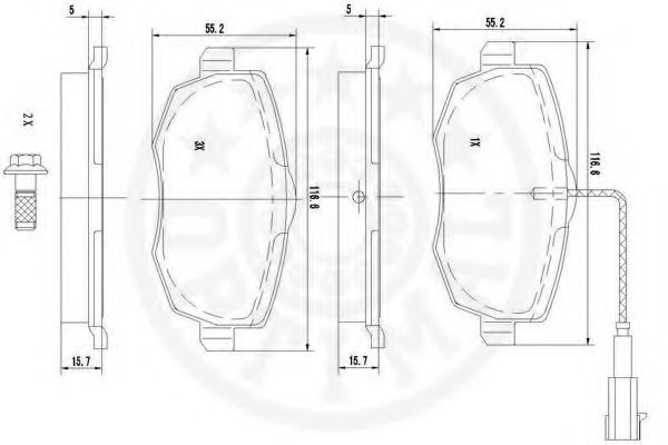 set placute frana,frana disc 2