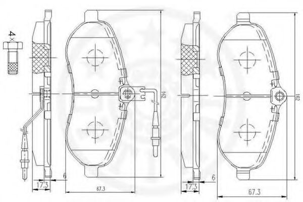 set placute frana,frana disc 2