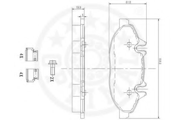 set placute frana,frana disc 3