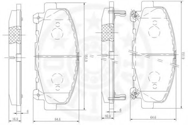set placute frana,frana disc 2