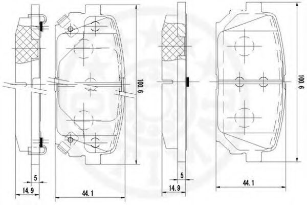 set placute frana,frana disc 3