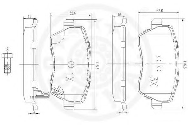 set placute frana,frana disc 3