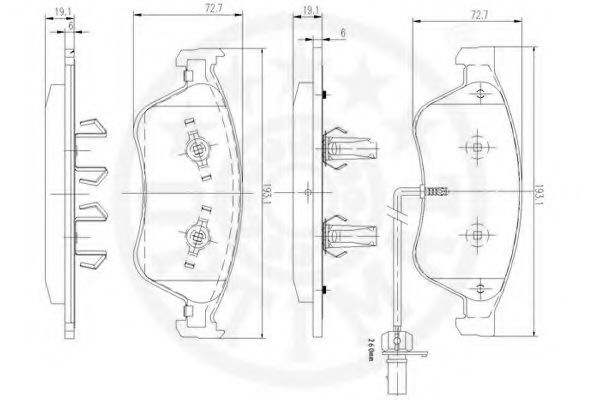 set placute frana,frana disc 3