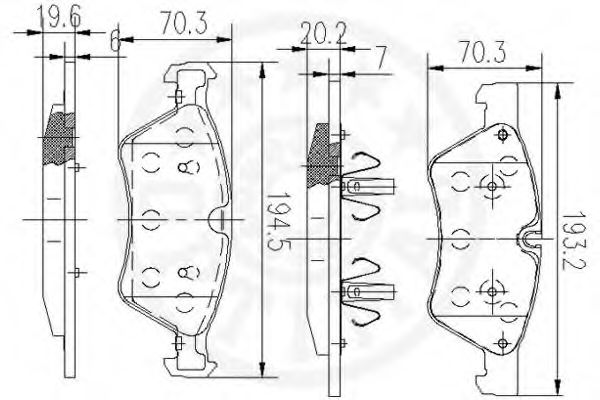 set placute frana,frana disc 3