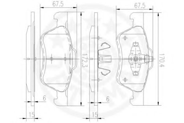 set placute frana,frana disc 3
