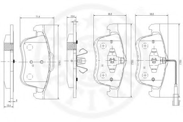 set placute frana,frana disc 3