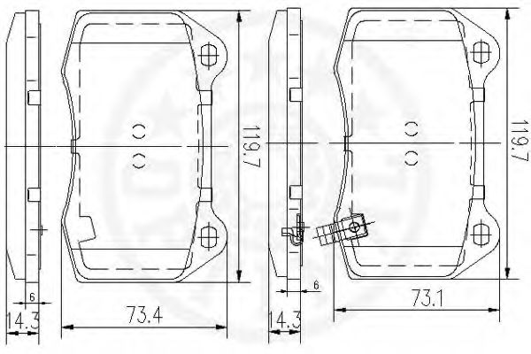 set placute frana,frana disc 3