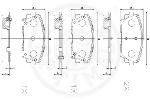 set placute frana,frana disc 3