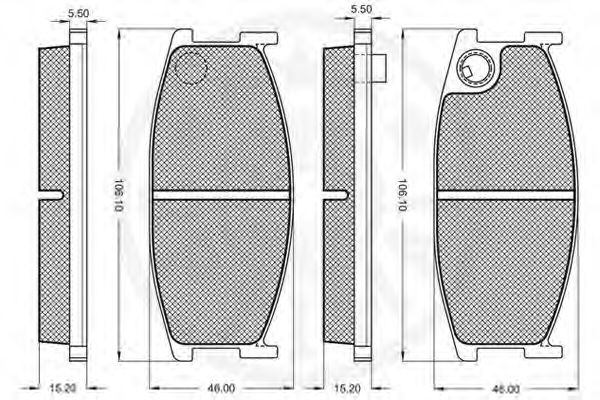 set placute frana,frana disc 2