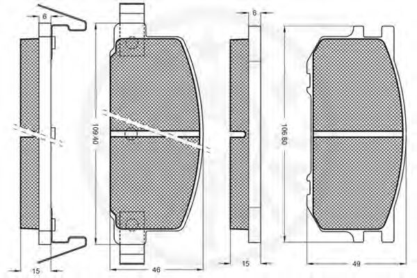 set placute frana,frana disc 2