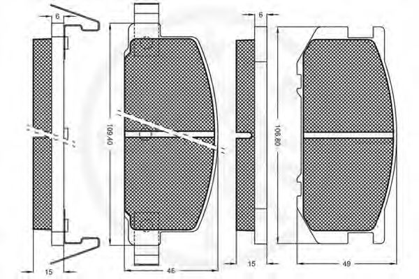 set placute frana,frana disc 2