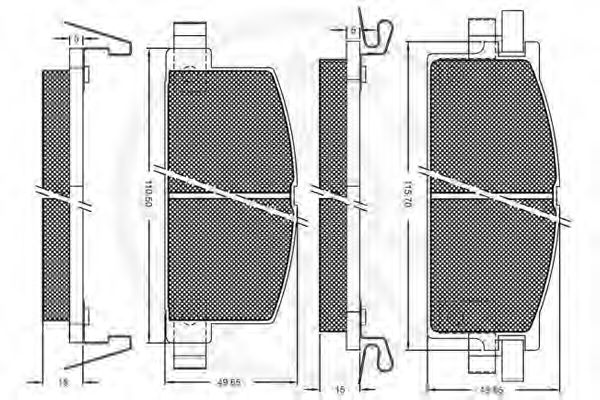 set placute frana,frana disc 2