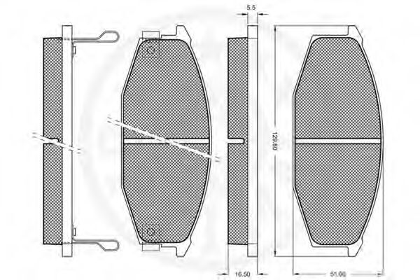 set placute frana,frana disc 2