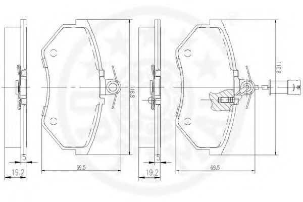 set placute frana,frana disc 2