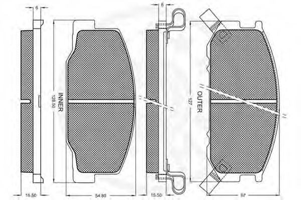 set placute frana,frana disc 2
