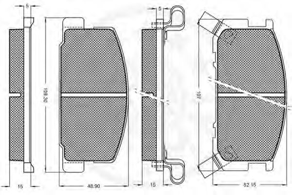 set placute frana,frana disc 2
