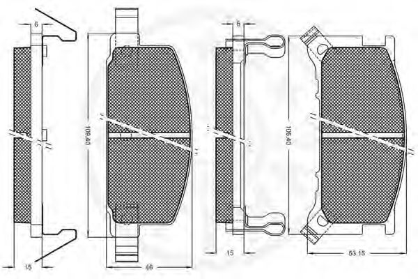 set placute frana,frana disc 2