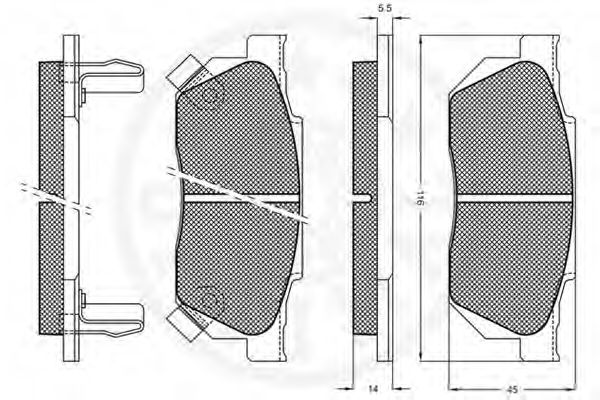 set placute frana,frana disc 2